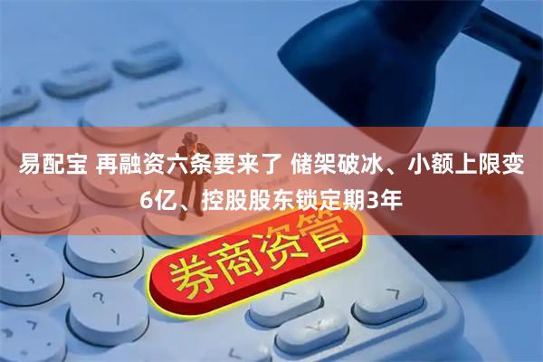 易配宝 再融资六条要来了 储架破冰、小额上限变6亿、控股股东锁定期3年